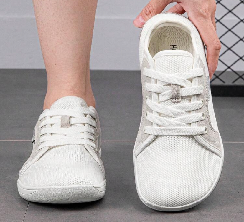 All White -Wide Toe-Box Bearfoot Shoes Men and Women
