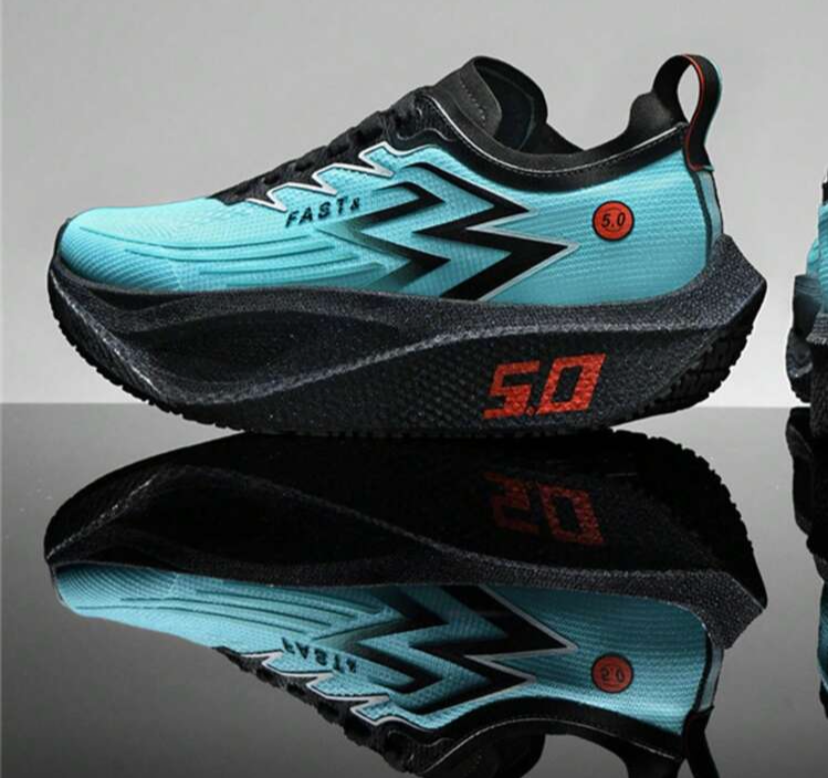 Black - Men and Women Outdoor Carbon Plate Sport shoes, half marathon, speed running, track and field and road running shoes, mesh Breathable with water- resistant shock - absorbing anti-slip soles
